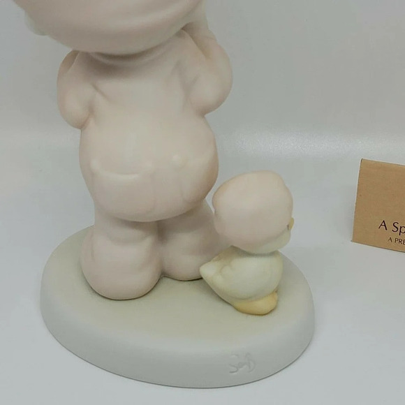 PRECIOUS MOMENTS FIGURINES "A Special Chime for Jesus" Child Holding Bell Duck - Picture 8 of 12